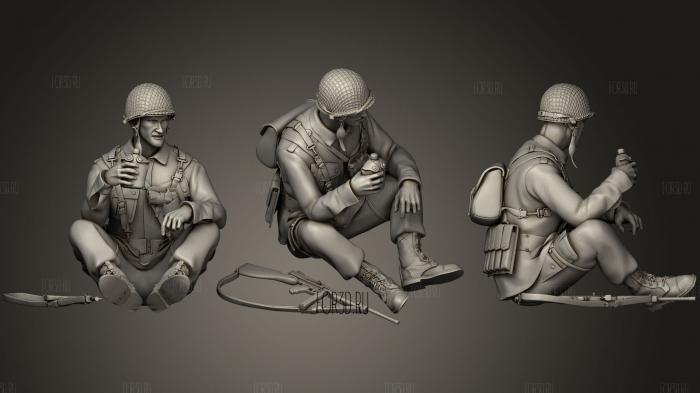 Usa soldiers 02 stl model for CNC